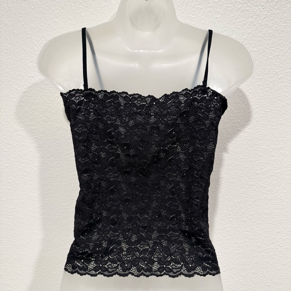 NEW black lace sleeveless camisole tank top blouse shirt - Picture 2 of 6